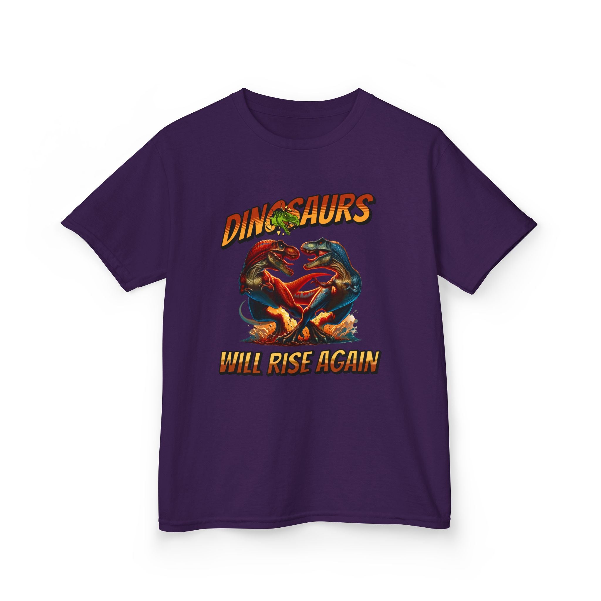 Kids Tee — "Dinosaurs Will Rise Again" Retro T-Rex Graphic