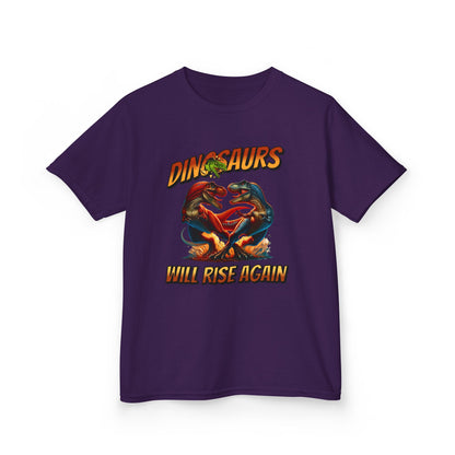 Kids Tee — "Dinosaurs Will Rise Again" Retro T-Rex Graphic