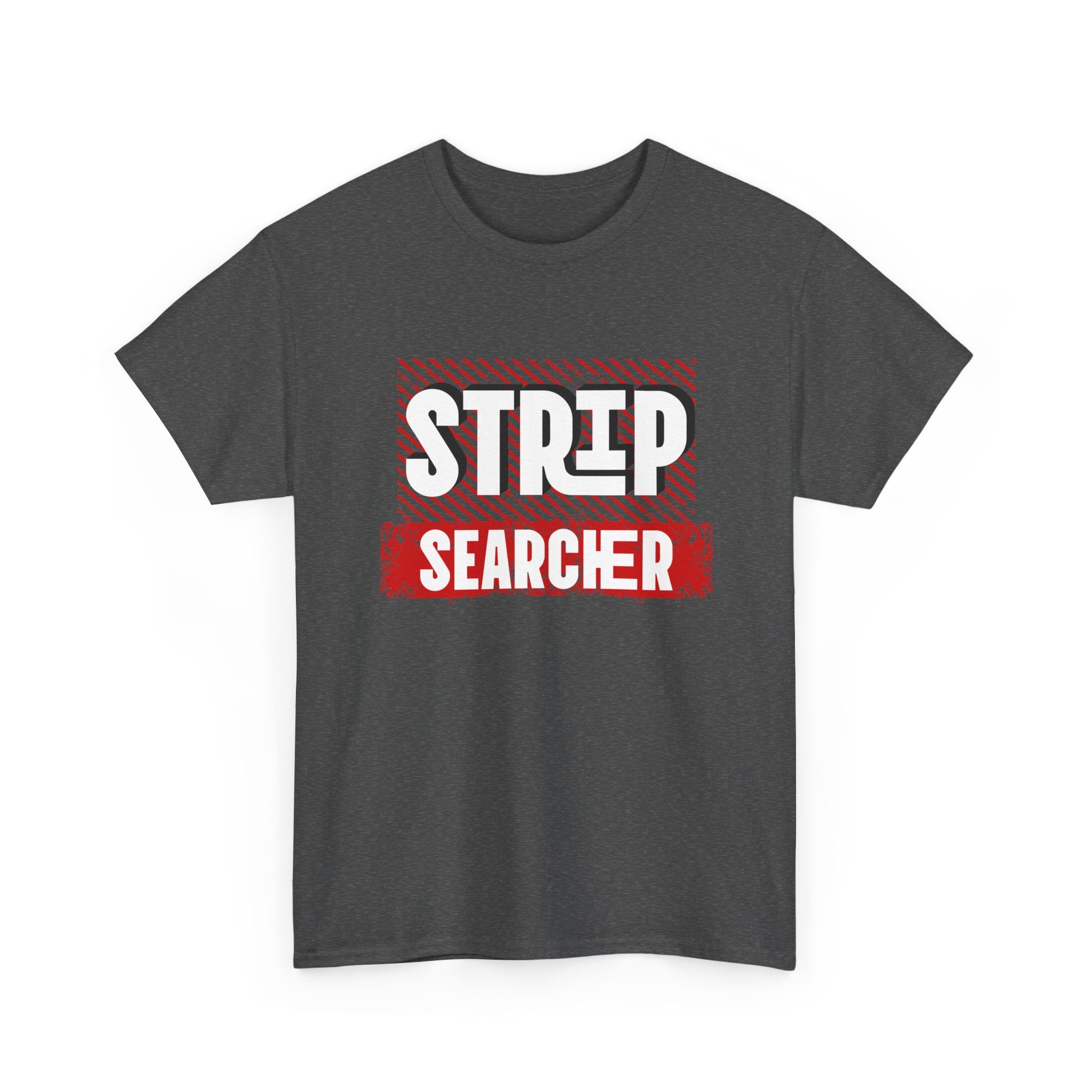 Step Searcher Graphic Tee — Vintage Red Stamped Design