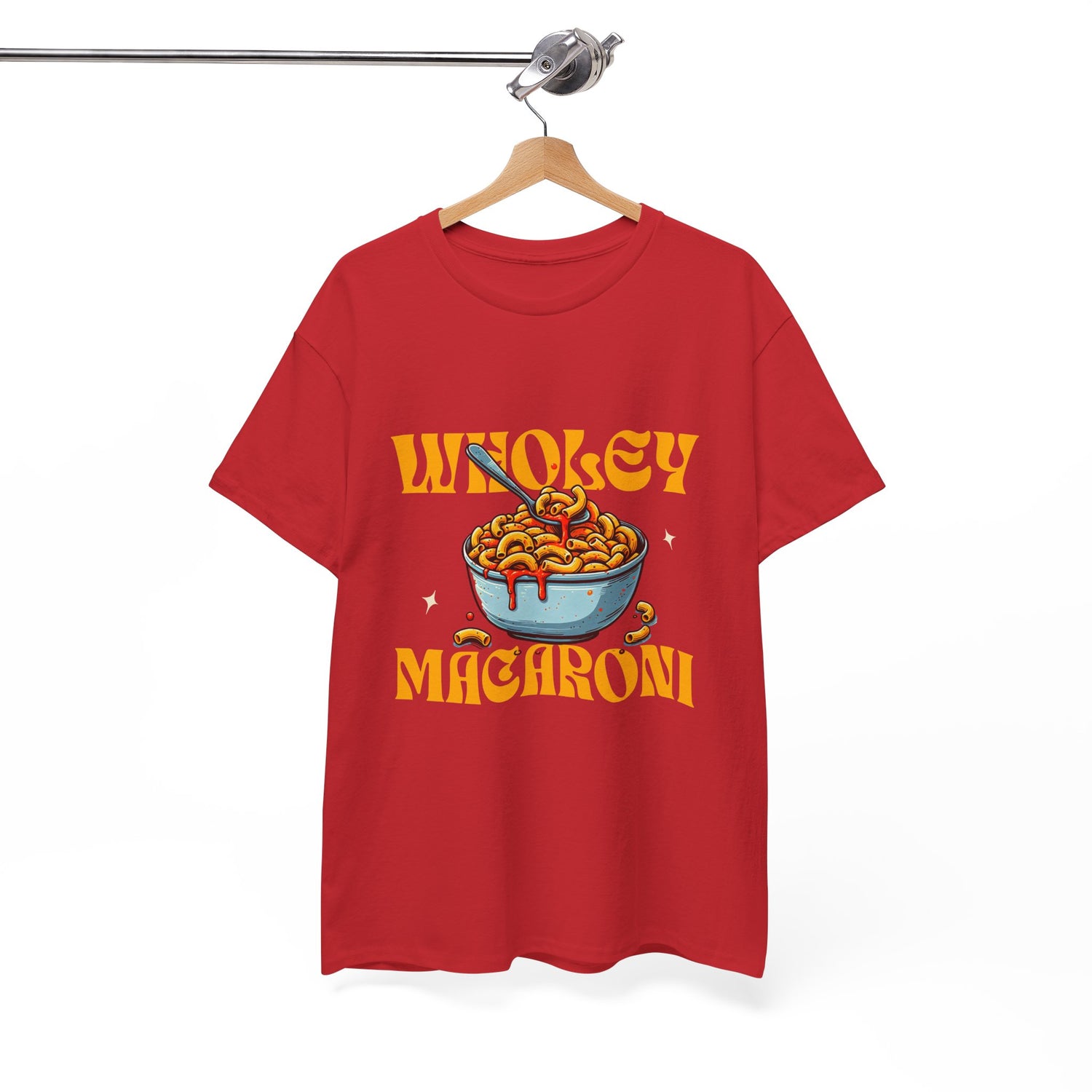 Wholey Macaroni Unisex Tee, Funny T-Shirt, Casual Graphic Shirt, Gift for Pasta Lovers, Foodie Apparel, Comfortable Everyday Wear