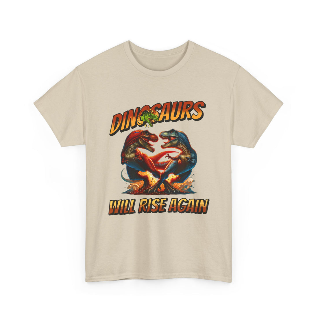 Dinosaur Graphic Tee – "Dinosaurs Will Rise Again" Retro Jurassic T‑Shirt