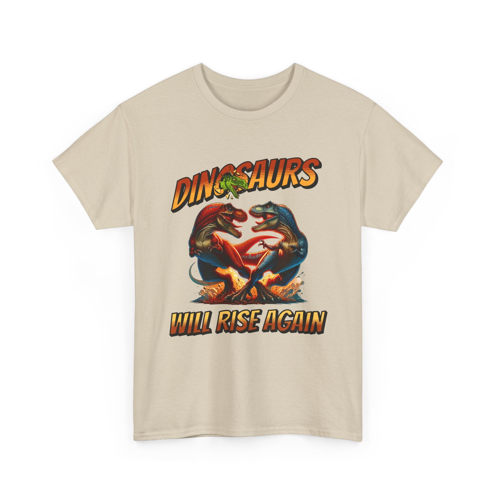 Dinosaur Graphic Tee – "Dinosaurs Will Rise Again" Retro Jurassic T‑Shirt