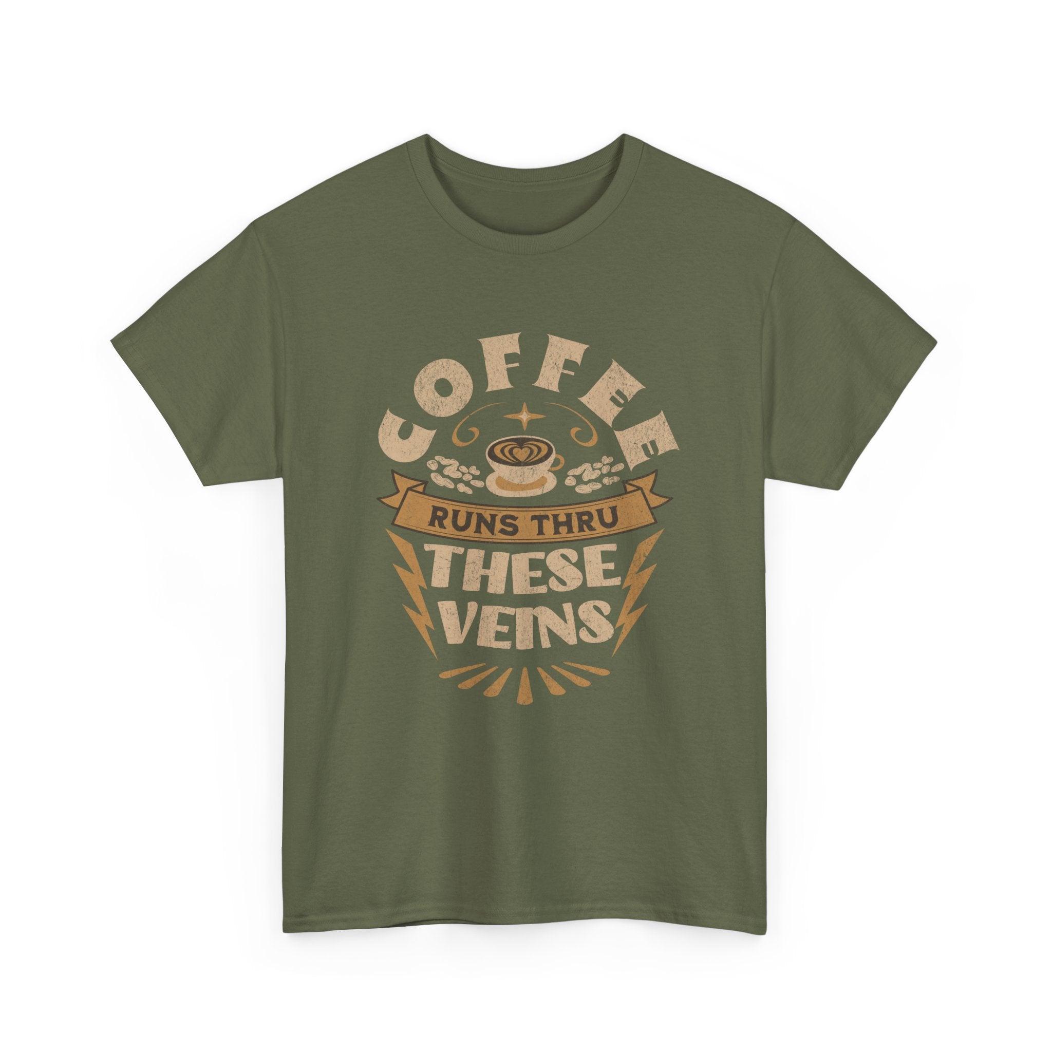 Coffee Runs Through These Veins – Funny Coffee Lover T-Shirt