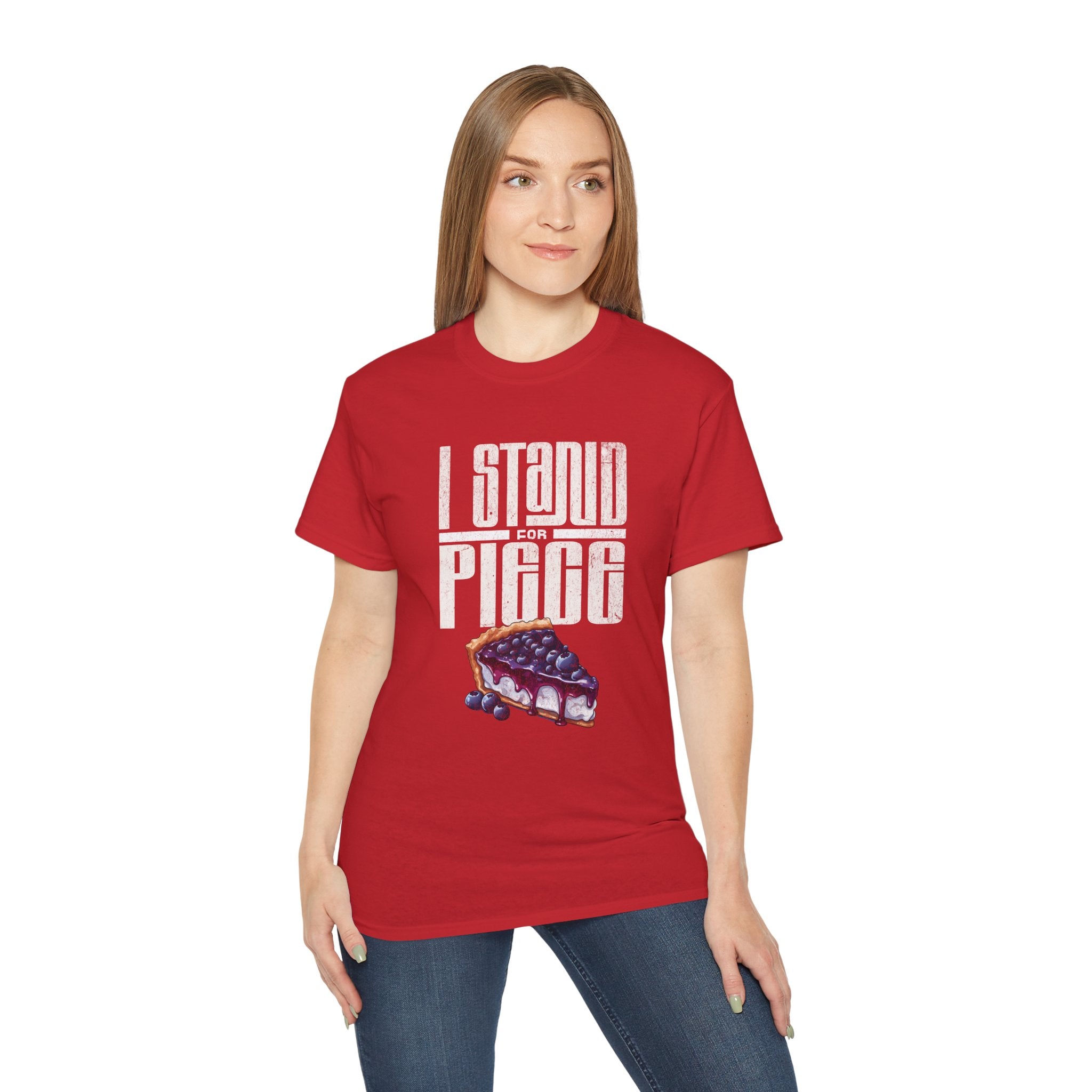 I Stand For Piece of Blueberry Pie Cotton T-Shirt