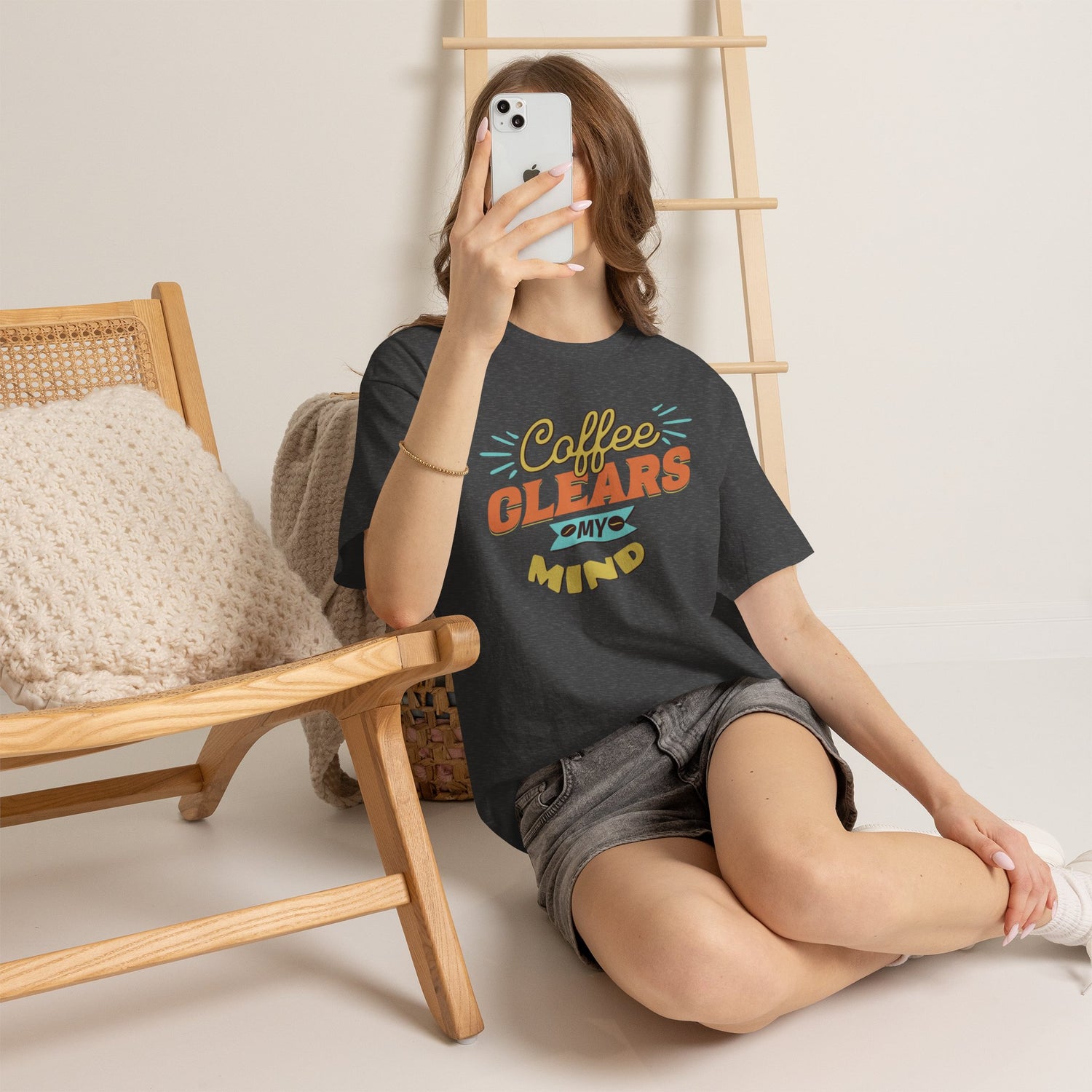 Coffee Clears My Mind T-Shirt — Retro Coffee Lover Tee