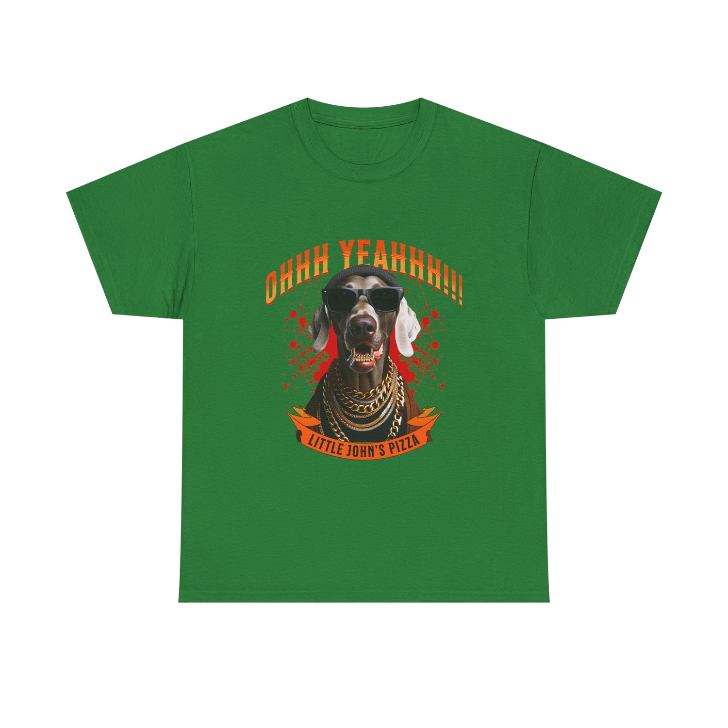 Little Johns Pizza Lover Unisex Tee, Ohhh Yeahhh Graphic Tee, Funny Dog T-Shirt, Food Lover Gift, Unisex Cotton Shirt