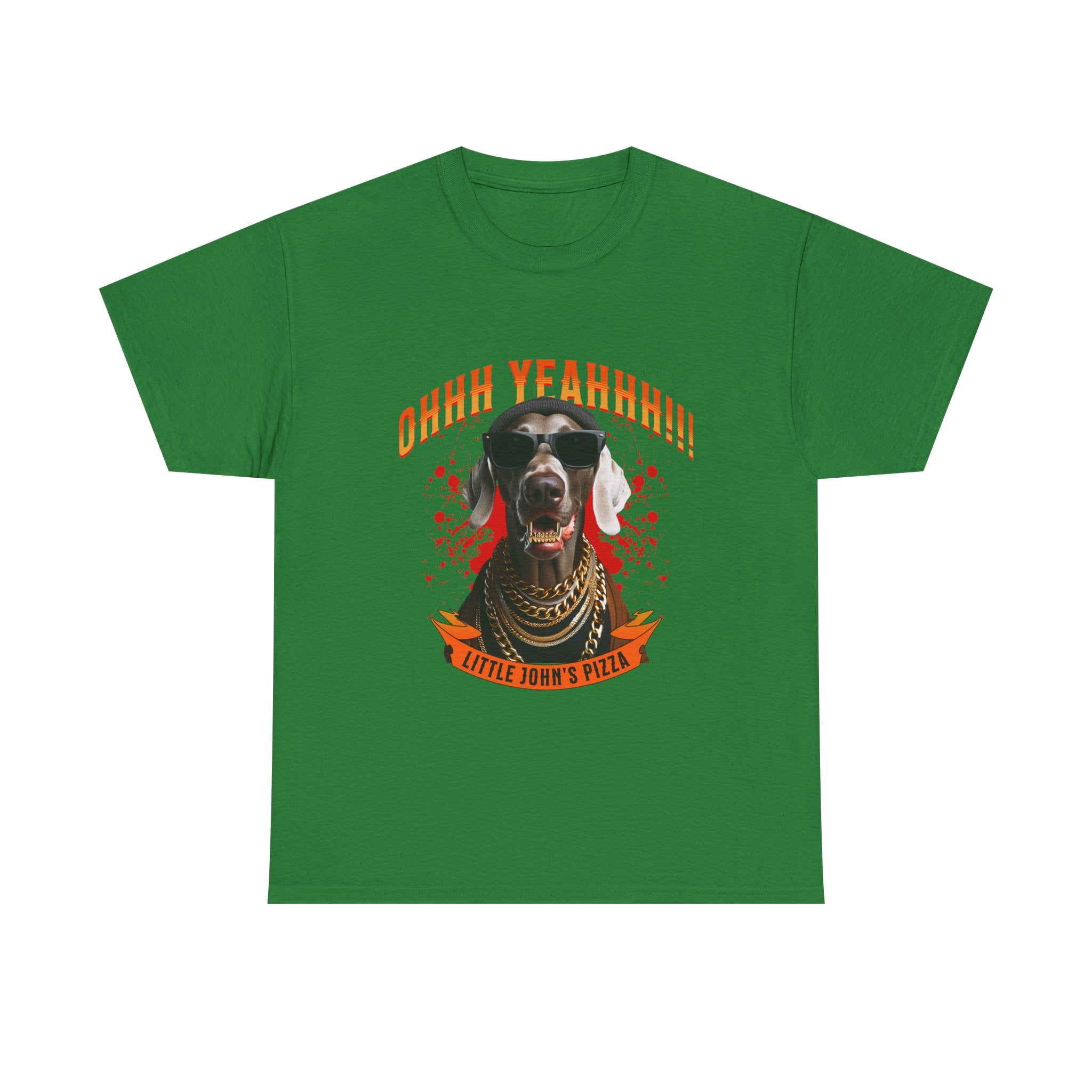 Little Johns Pizza Lover Unisex Tee, Ohhh Yeahhh Graphic Tee, Funny Dog T-Shirt, Food Lover Gift, Unisex Cotton Shirt