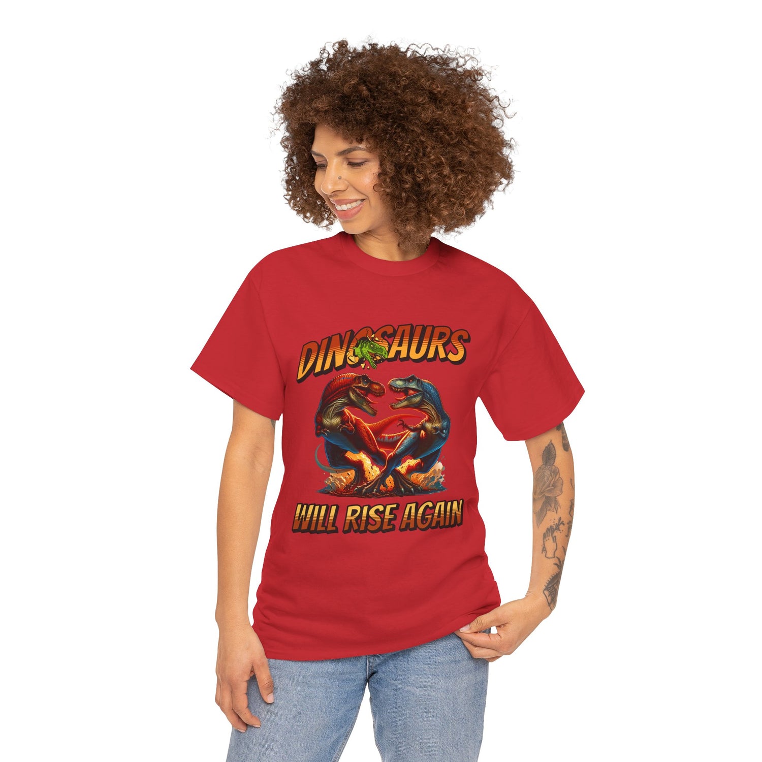 Dinosaur Graphic Tee – "Dinosaurs Will Rise Again" Retro Jurassic T‑Shirt