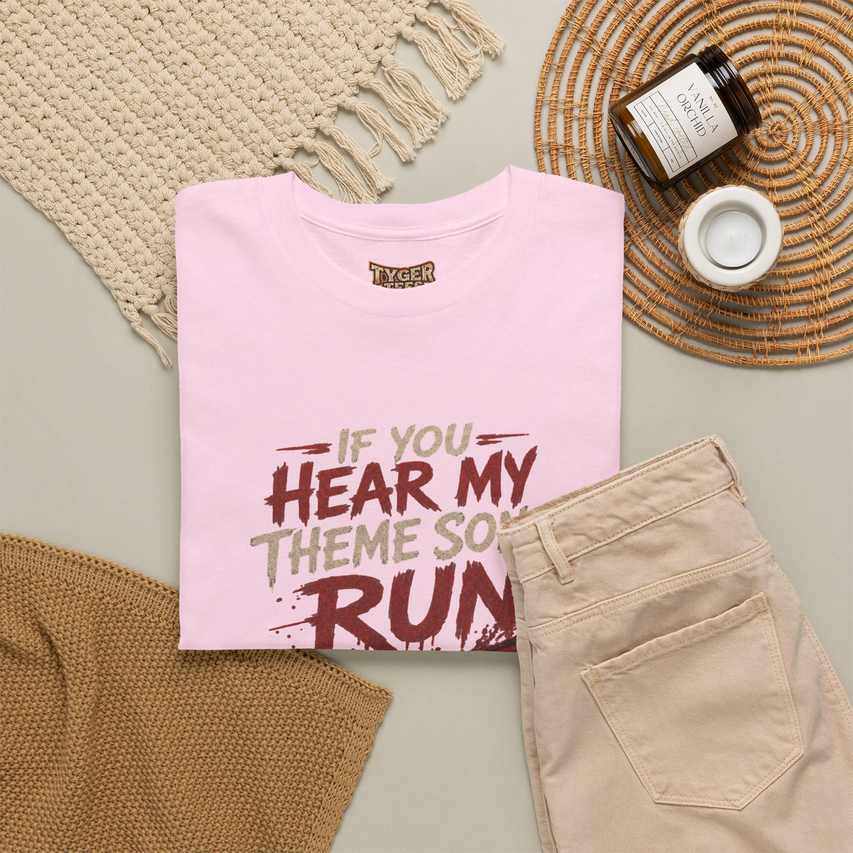 Horror Movie Tee — "If You Hear My Theme Song Run" Freddy Graphic T-Shirt