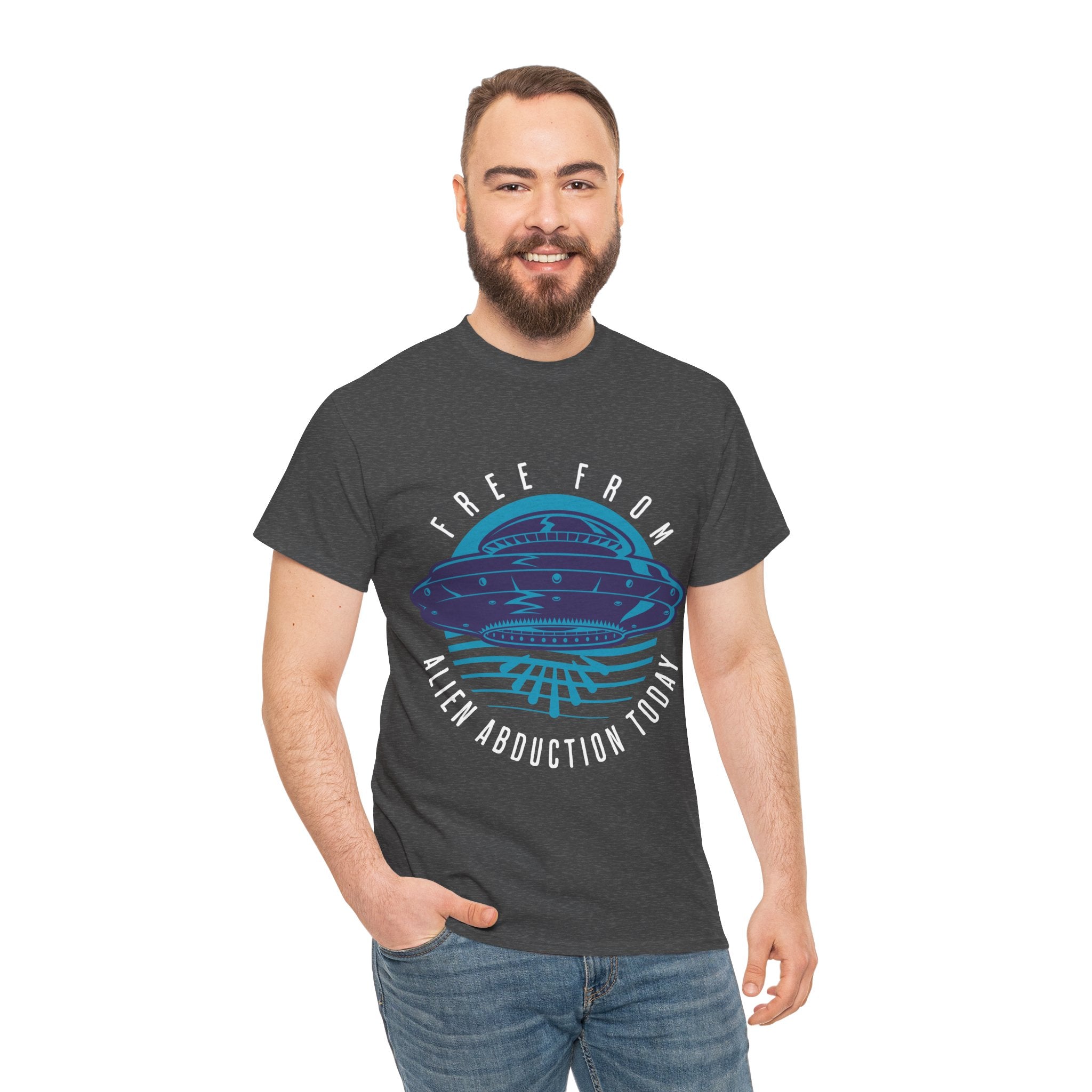 Alien Abduction Tee — "Free From Alien Abduction Today" UFO Graphic Shirt