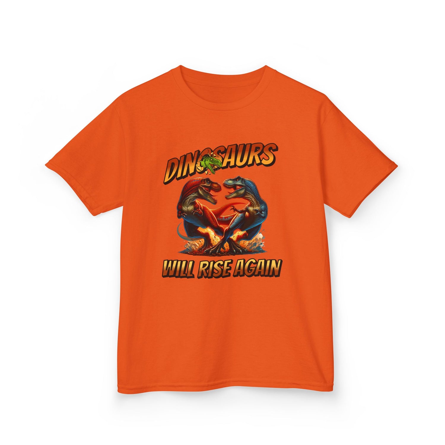 Kids Tee — "Dinosaurs Will Rise Again" Retro T-Rex Graphic