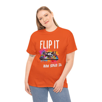 Flip &amp; Spin the Record Unisex Heavy Cotton Tee