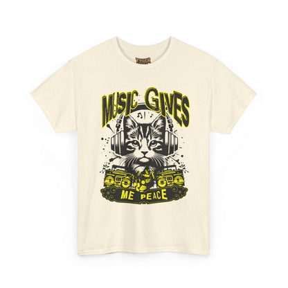 Music Gives Me Peace Cat T-Shirt