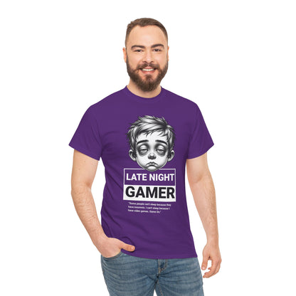 Late Night Gamer T-Shirt — Funny Sleepy Gamer Graphic Tee