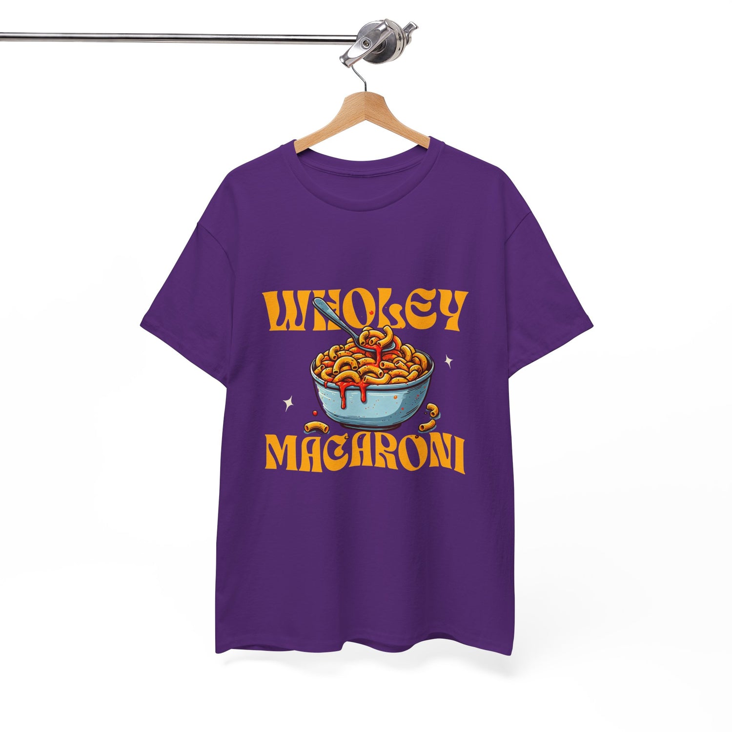Wholey Macaroni Unisex Tee, Funny T-Shirt, Casual Graphic Shirt, Gift for Pasta Lovers, Foodie Apparel, Comfortable Everyday Wear