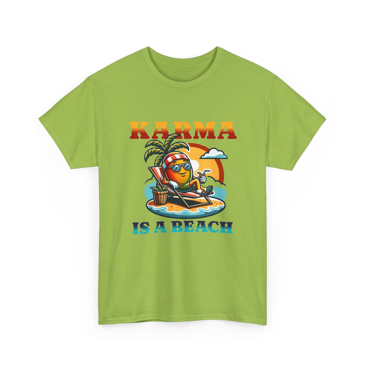 "Karma Is a Beach" Retro Tropical Tee