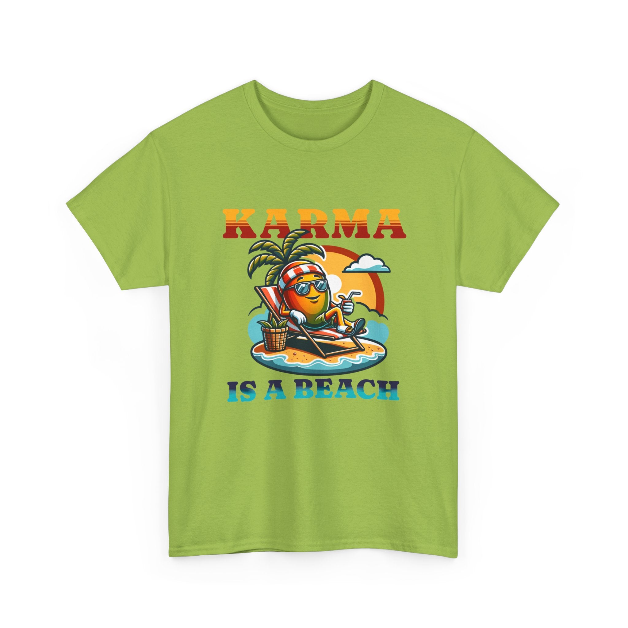 "Karma Is a Beach" Retro Tropical Tee