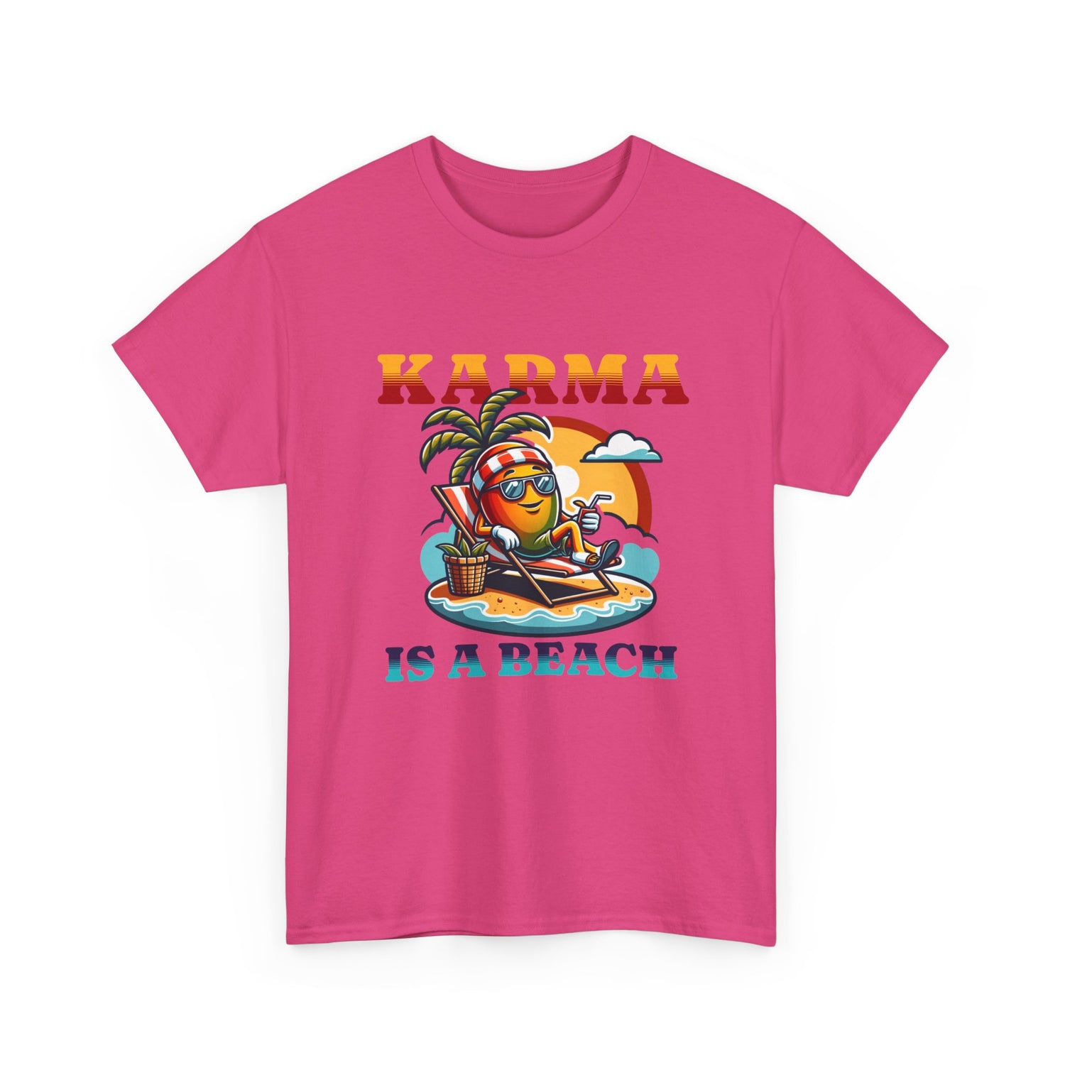 "Karma Is a Beach" Retro Tropical Tee