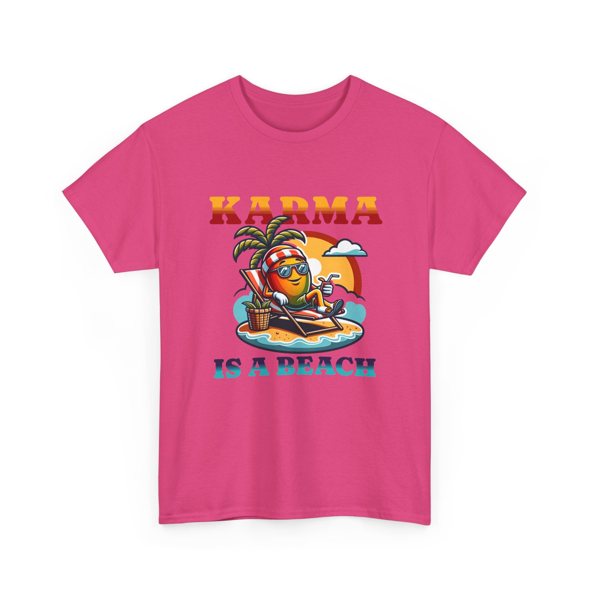 "Karma Is a Beach" Retro Tropical Tee