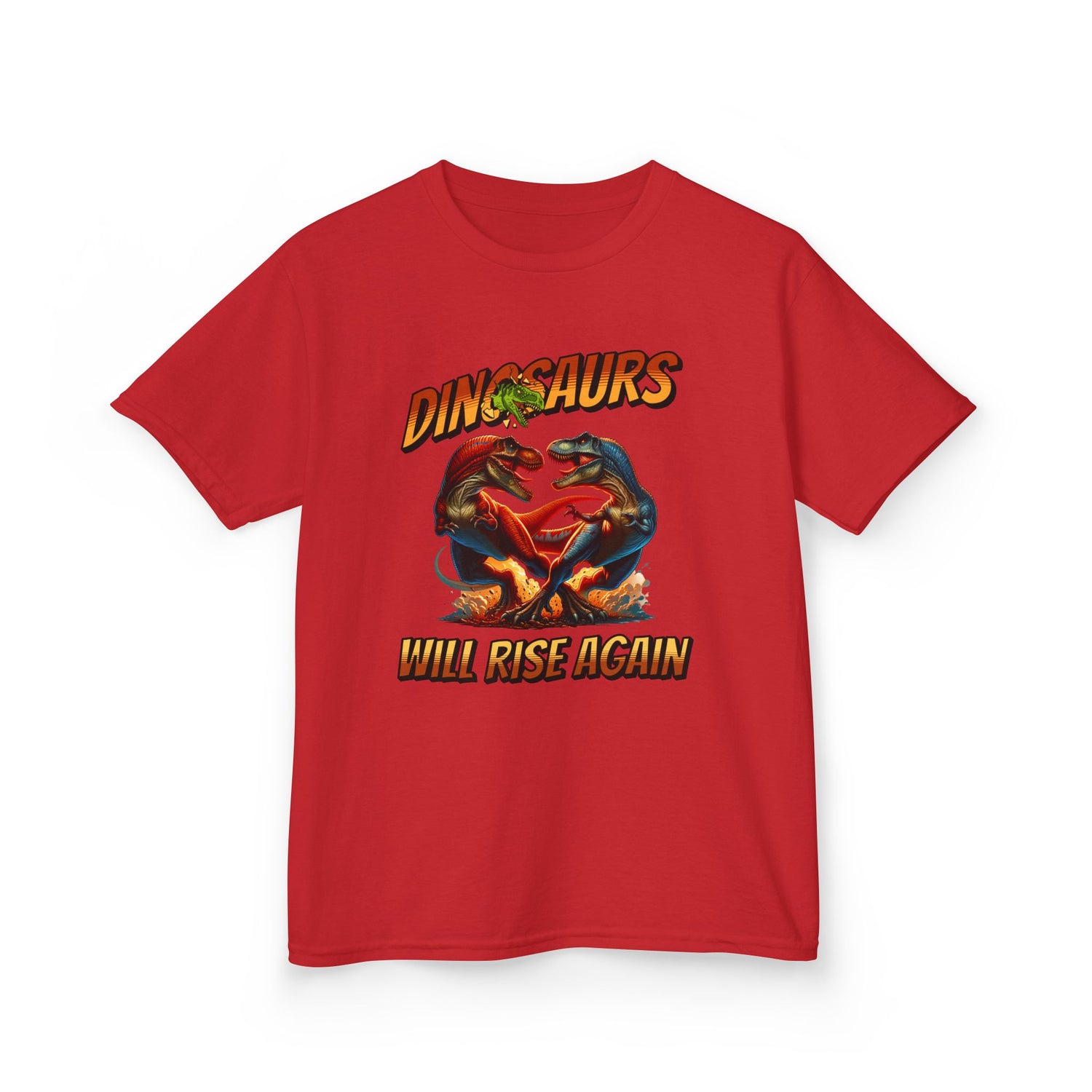 Kids Tee — "Dinosaurs Will Rise Again" Retro T-Rex Graphic