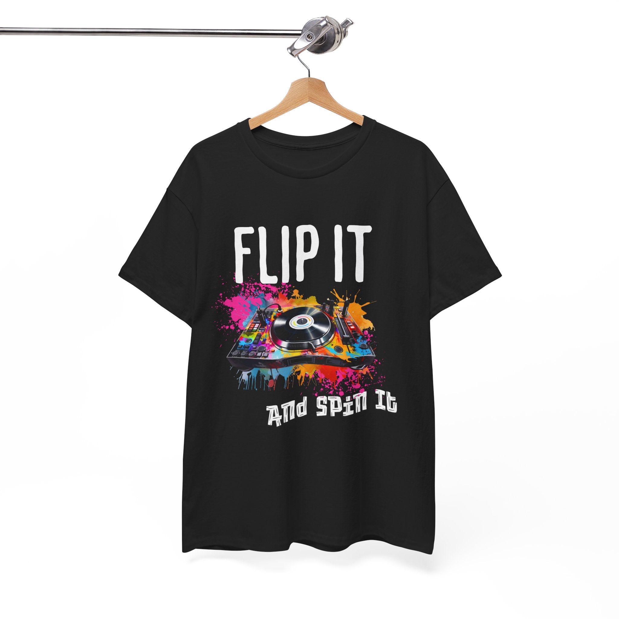 Flip &amp; Spin the Record Unisex Heavy Cotton Tee