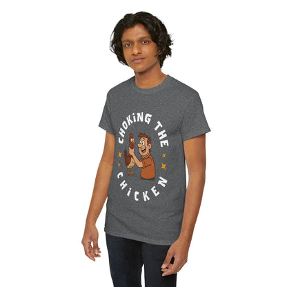 Choking the Chicken T-Shirt — Funny Retro Chicken Holding Graphic Tee