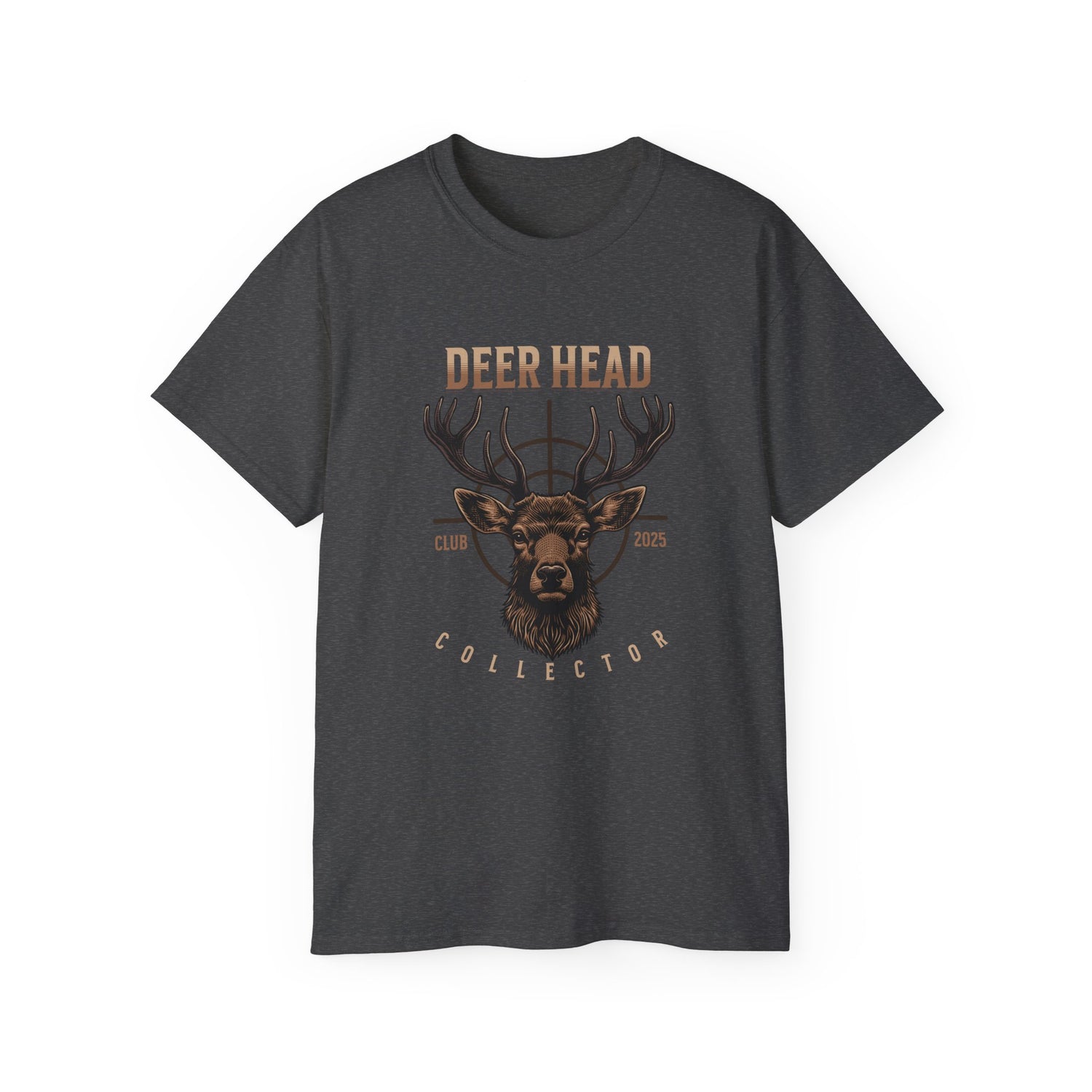 Deer Head Collector Cotton Hunting Tee - Dark Heather