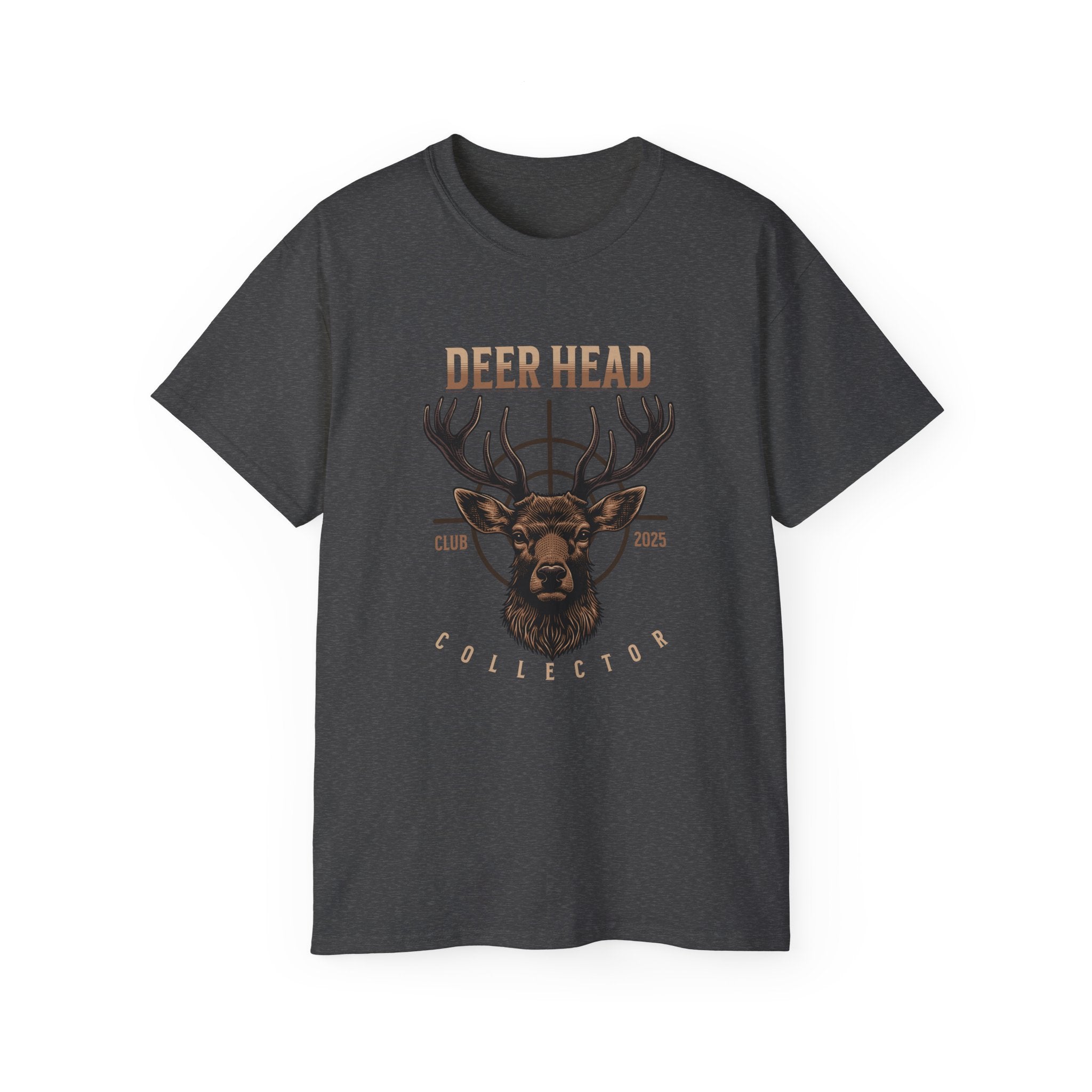Deer Head Collector Cotton Hunting Tee - Dark Heather