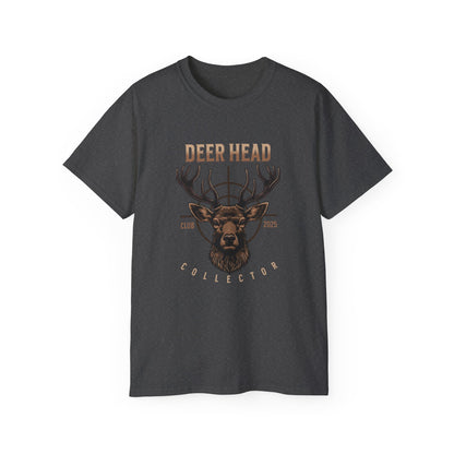 Deer Head Collector Cotton Hunting Tee - Dark Heather