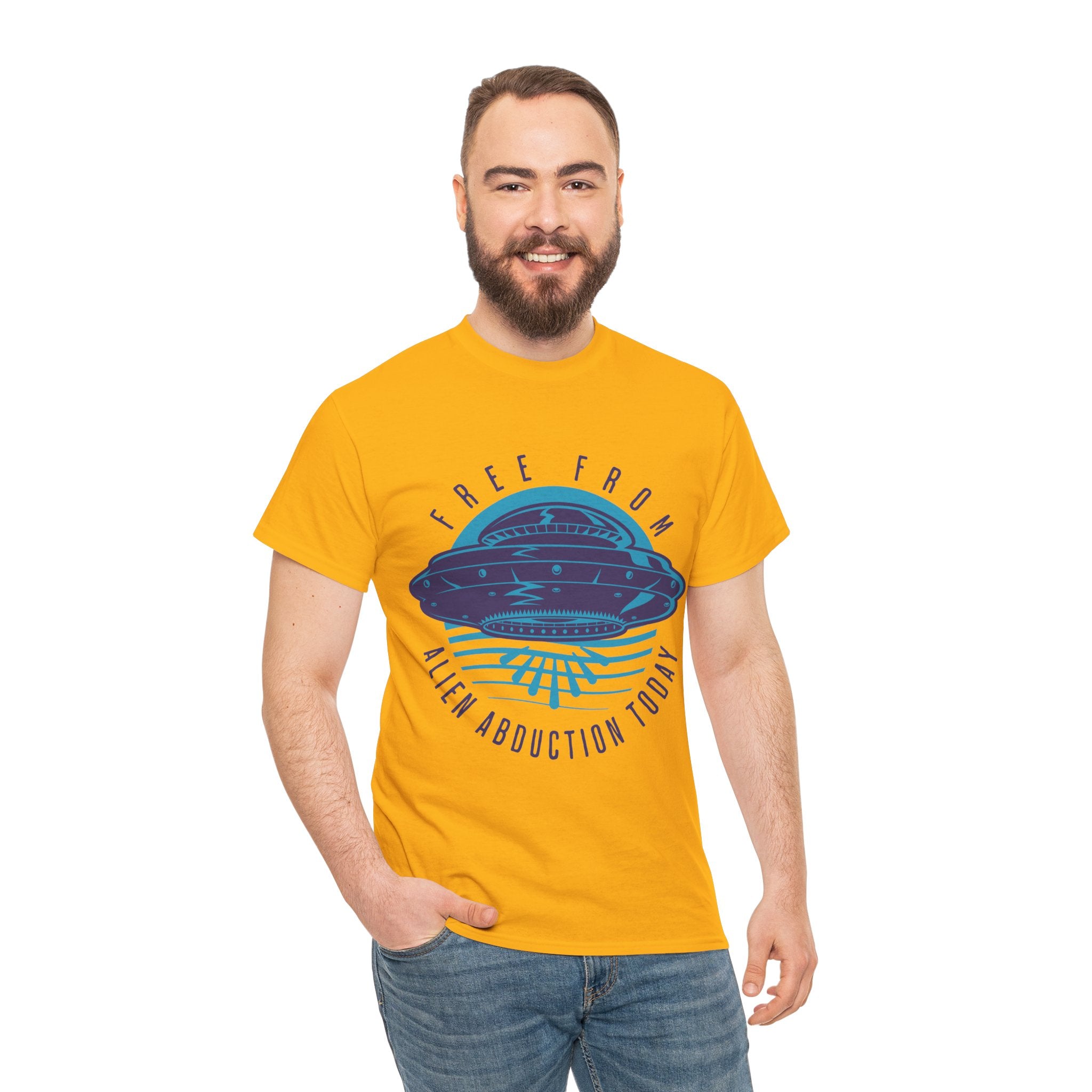 Alien Abduction Tee — "Free From Alien Abduction Today" UFO Graphic Shirt