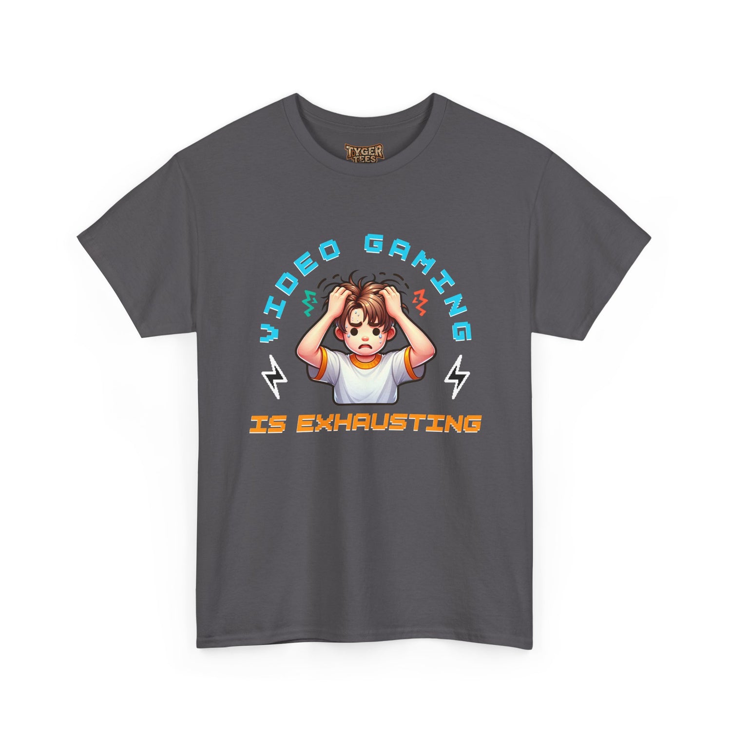Gaming T‑Shirt — "Video Gaming Is Exhausting" Cute Anime Gamer Tee