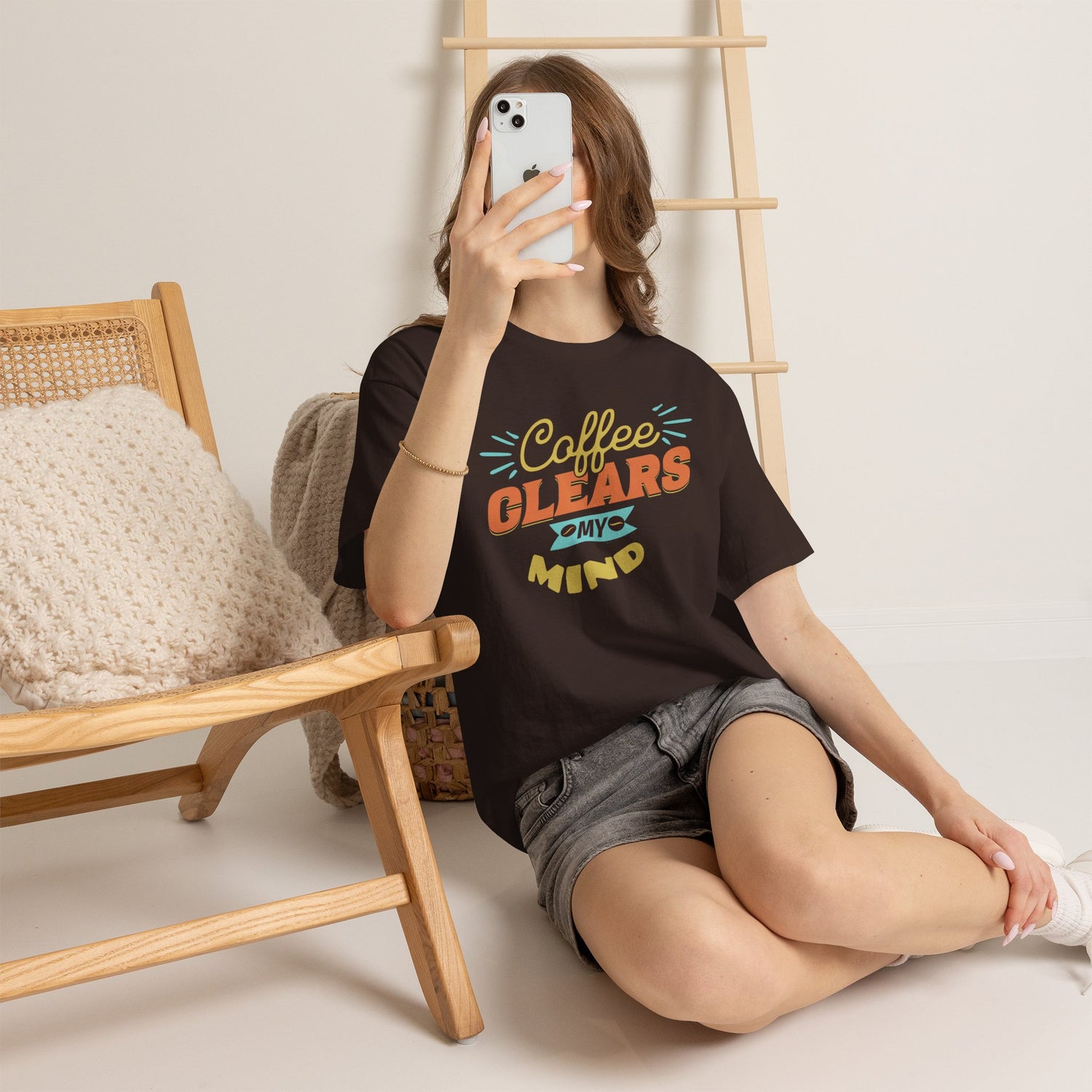 Coffee Clears My Mind T-Shirt — Retro Coffee Lover Tee