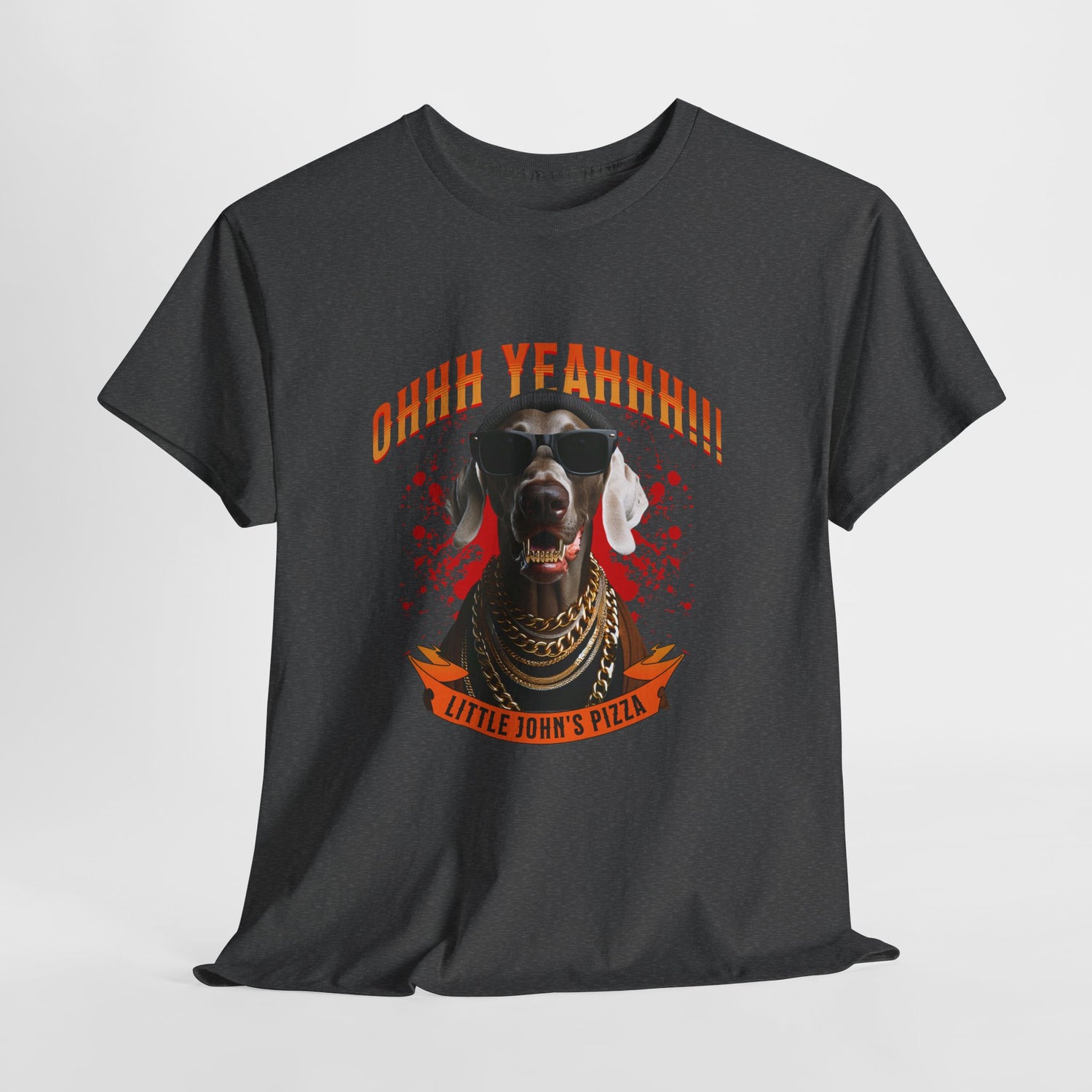 Little Johns Pizza Lover Unisex Tee, Ohhh Yeahhh Graphic Tee, Funny Dog T-Shirt, Food Lover Gift, Unisex Cotton Shirt