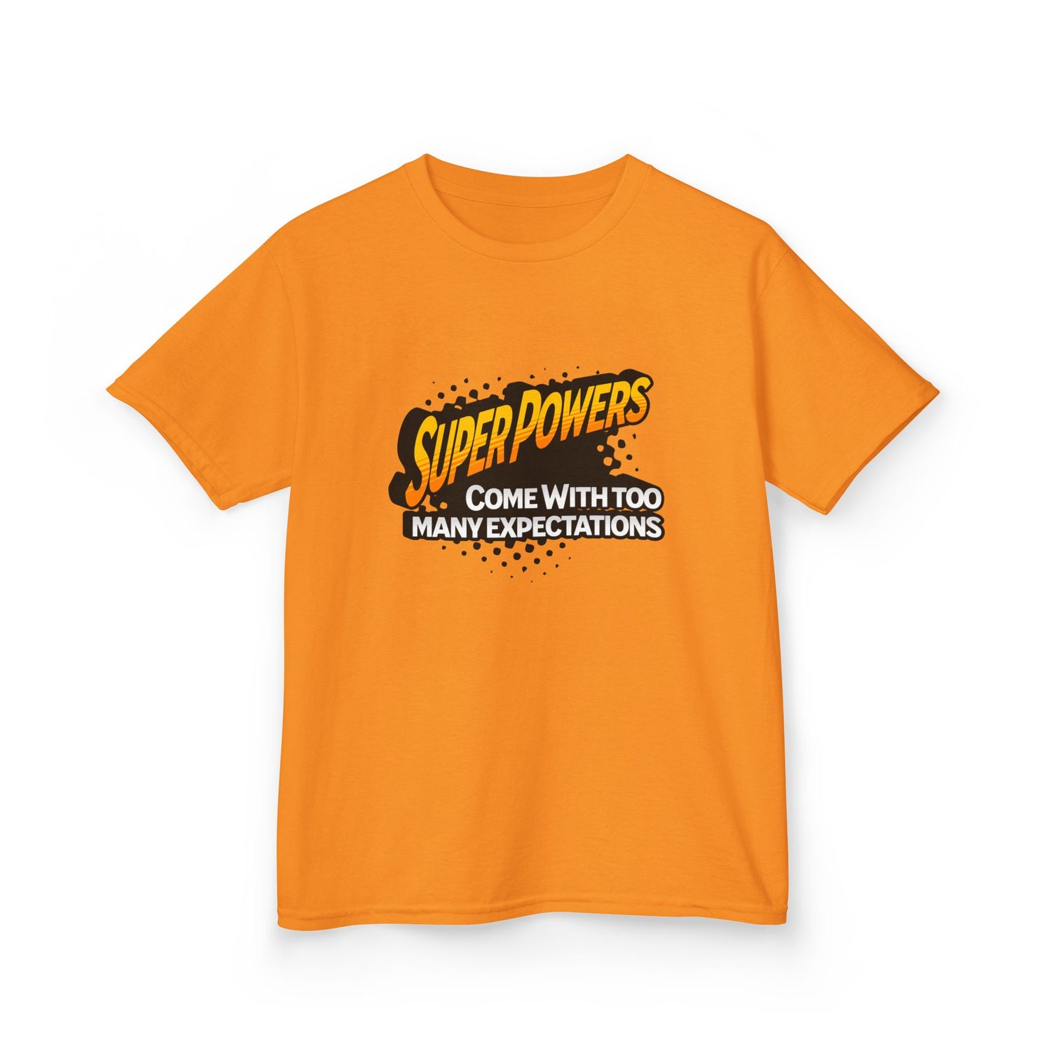 Kids T-Shirt - "Superpowers Come With Too Many Expectations" Comic Graphic Tee