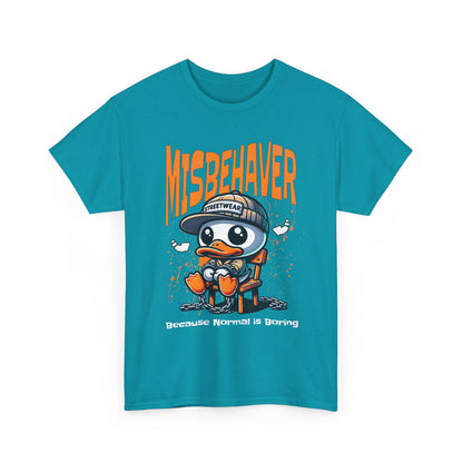 Misbehaver Duck T-Shirt — "Because Normal Is Boring" Graphic Tee