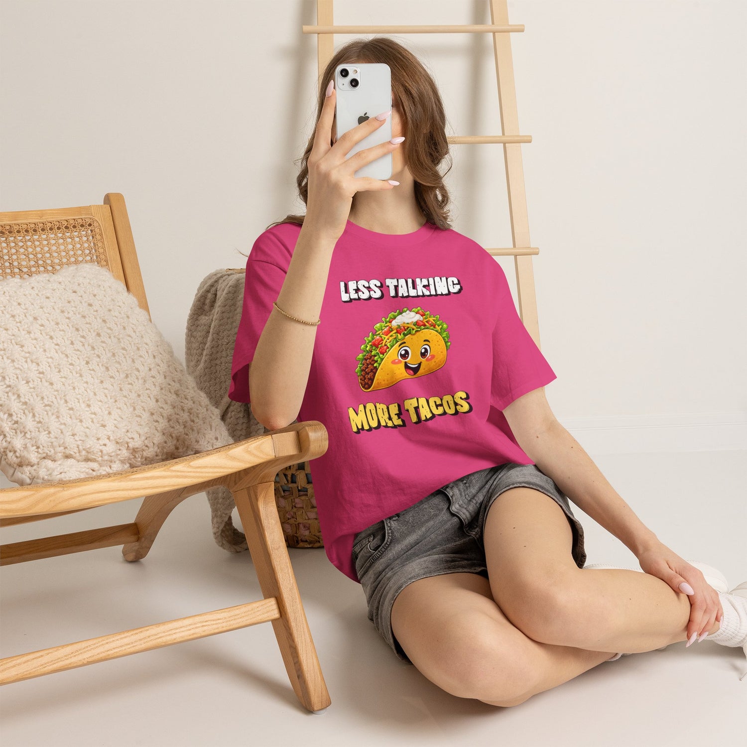 Less Talking More Tacos T-Shirt — Funny Taco Graphic Tee for Food Lovers