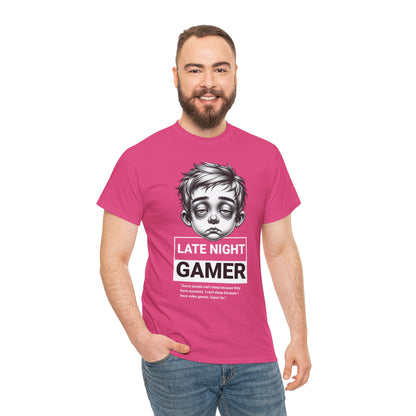 Late Night Gamer T-Shirt — Funny Sleepy Gamer Graphic Tee