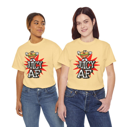 Juicy AF T-Shirt — Retro Cartoon Burger Graphic Tee
