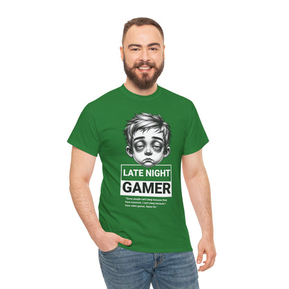 Late Night Gamer T-Shirt — Funny Sleepy Gamer Graphic Tee