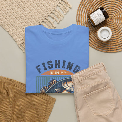 Fishing Is My Blood T-Shirt — Retro Bass Graphic Tee for Anglers