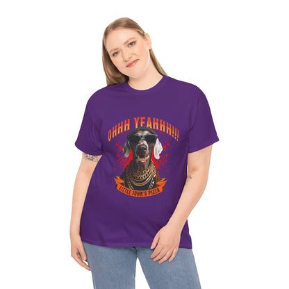 Little Johns Pizza Lover Unisex Tee, Ohhh Yeahhh Graphic Tee, Funny Dog T-Shirt, Food Lover Gift, Unisex Cotton Shirt