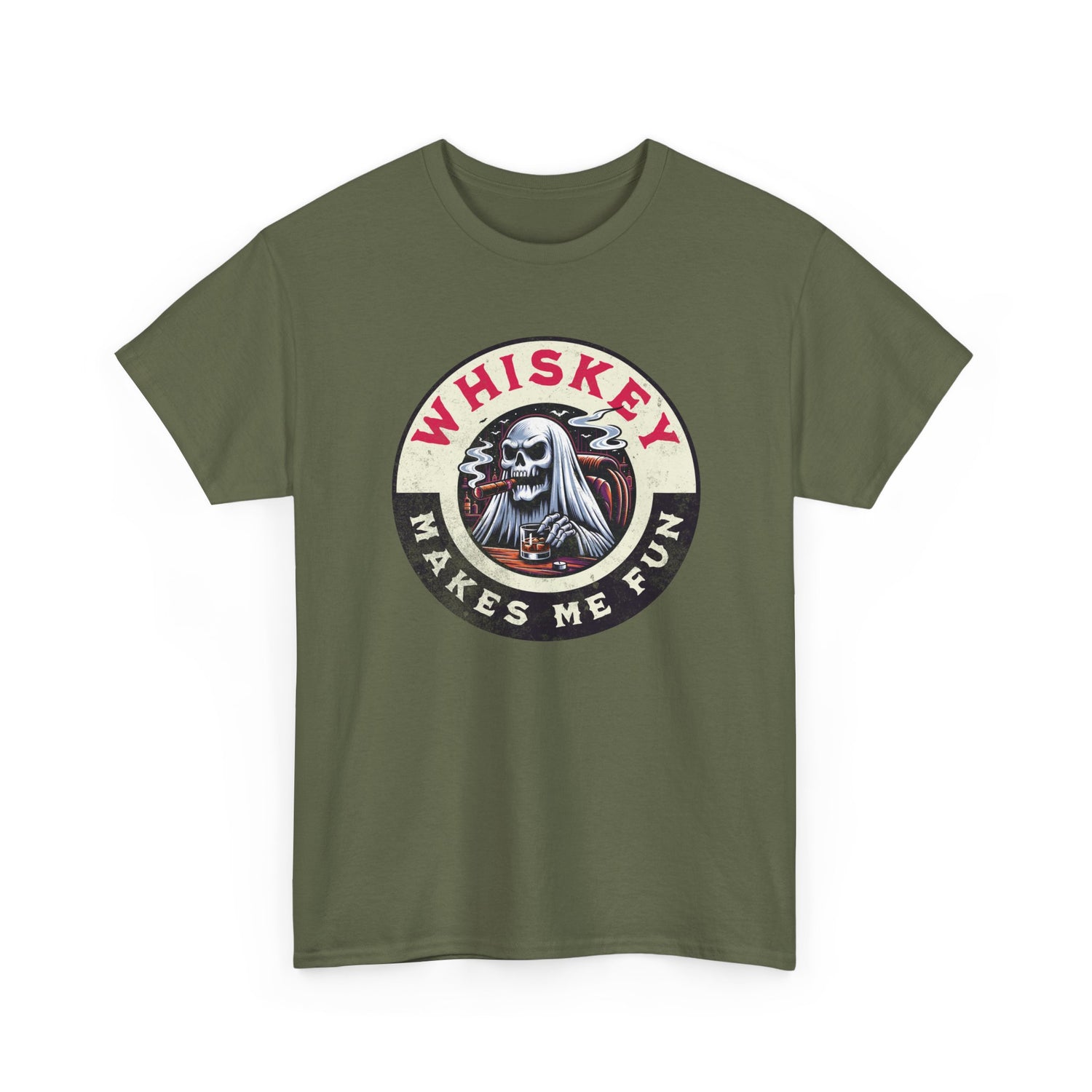 Whiskey Makes Me Fun T-Shirt — Vintage Skull Whiskey Graphic Tee