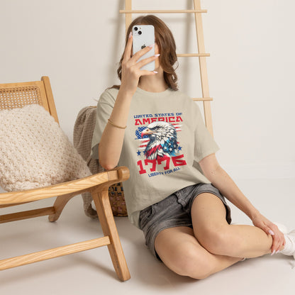 1776 Liberty For All T-Shirt — Patriotic American Eagle Independence Day Tee