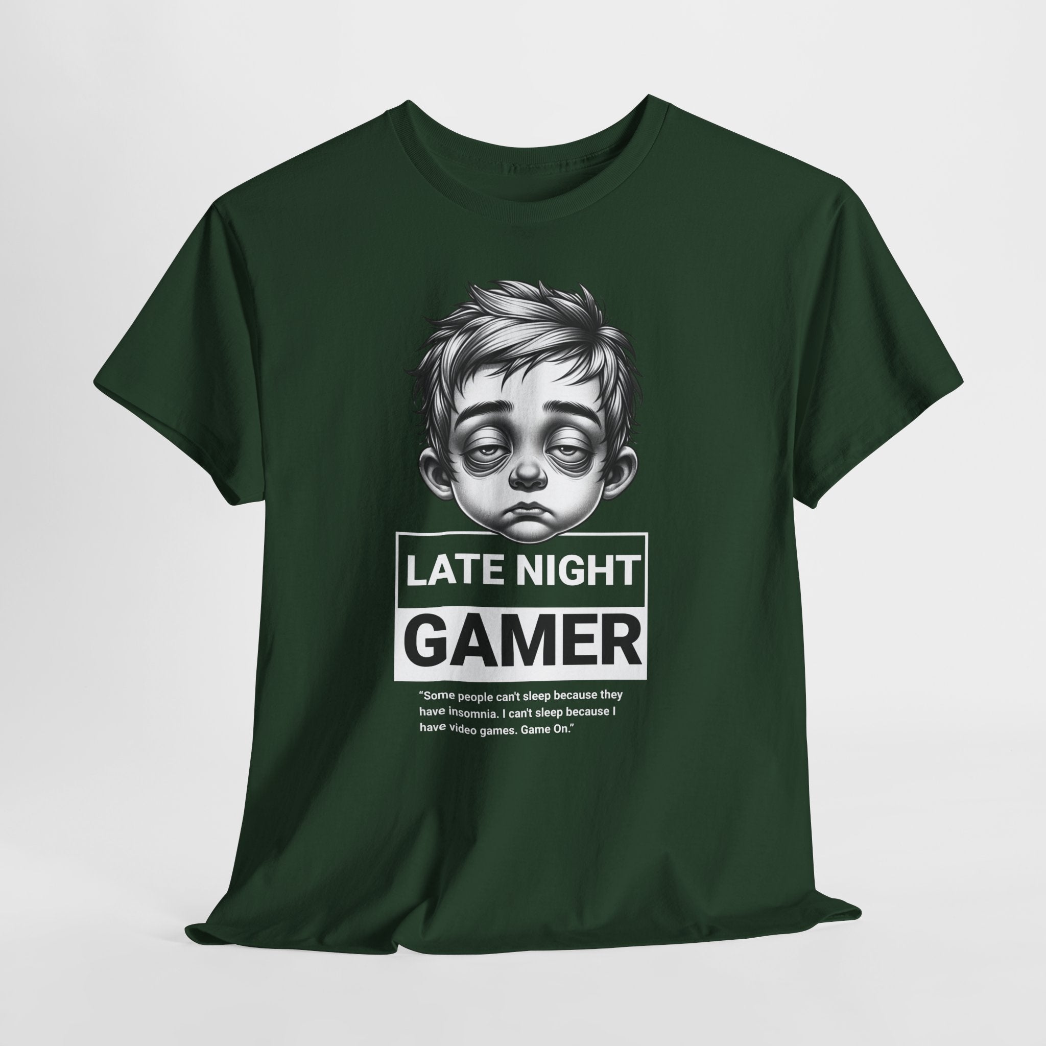 Late Night Gamer T-Shirt — Funny Sleepy Gamer Graphic Tee