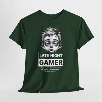 Late Night Gamer T-Shirt — Funny Sleepy Gamer Graphic Tee