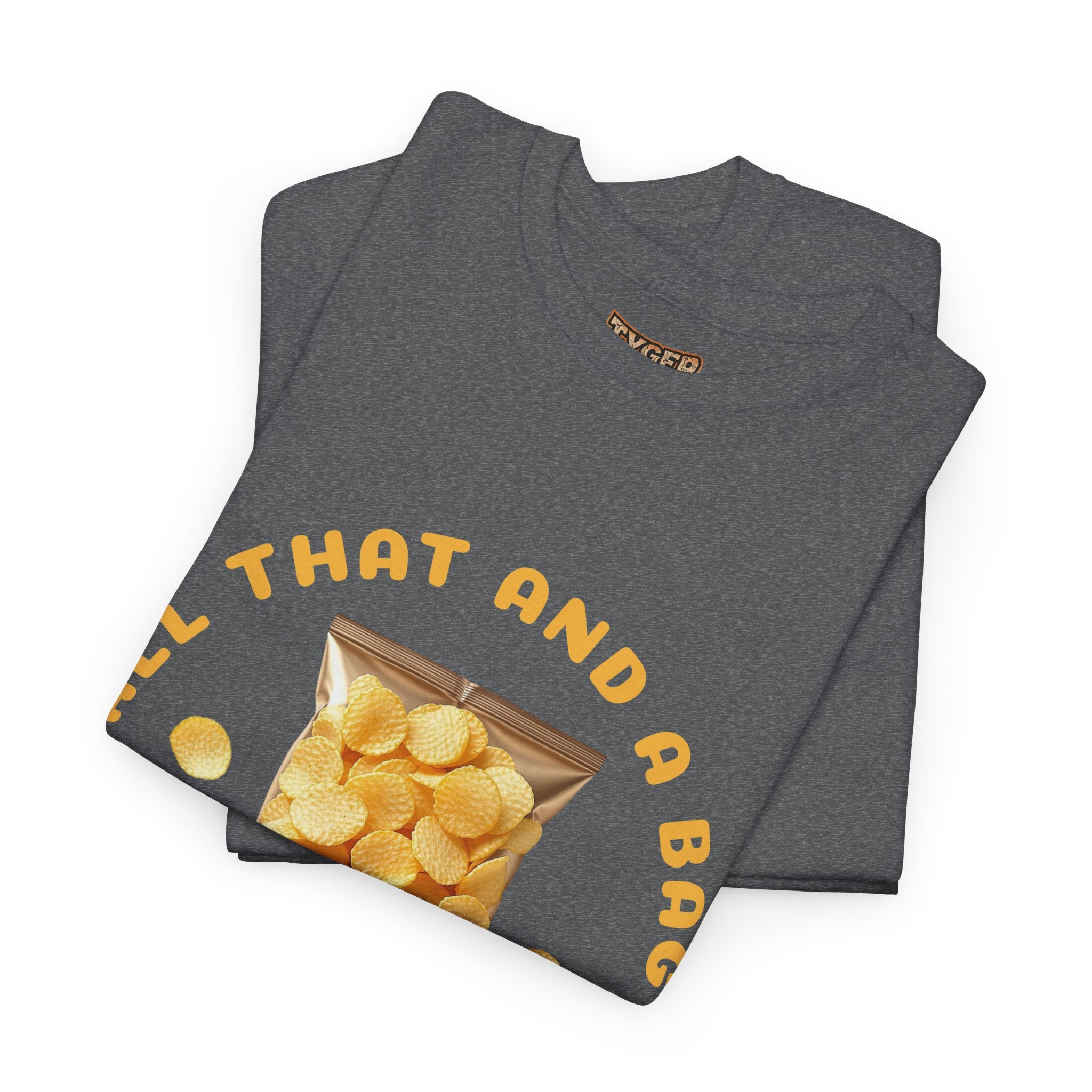 90s Catchphrase Humor Tee - Funny All That And A Bag Of Potato Chips Unisex Heavy Cotton Shirt