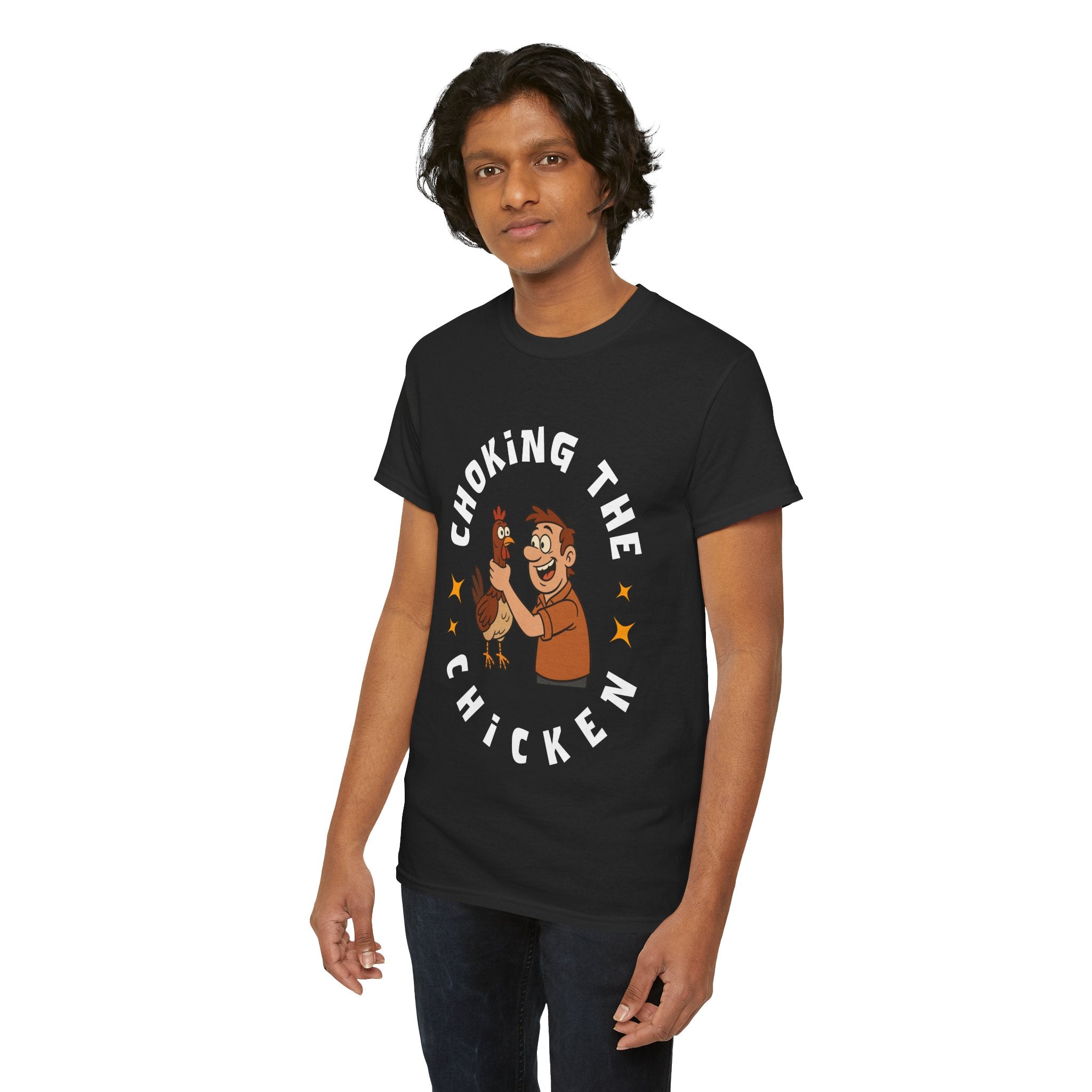 Choking the Chicken T-Shirt — Funny Retro Chicken Holding Graphic Tee