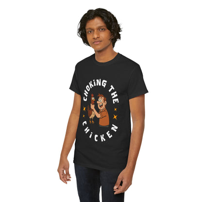 Choking the Chicken T-Shirt — Funny Retro Chicken Holding Graphic Tee