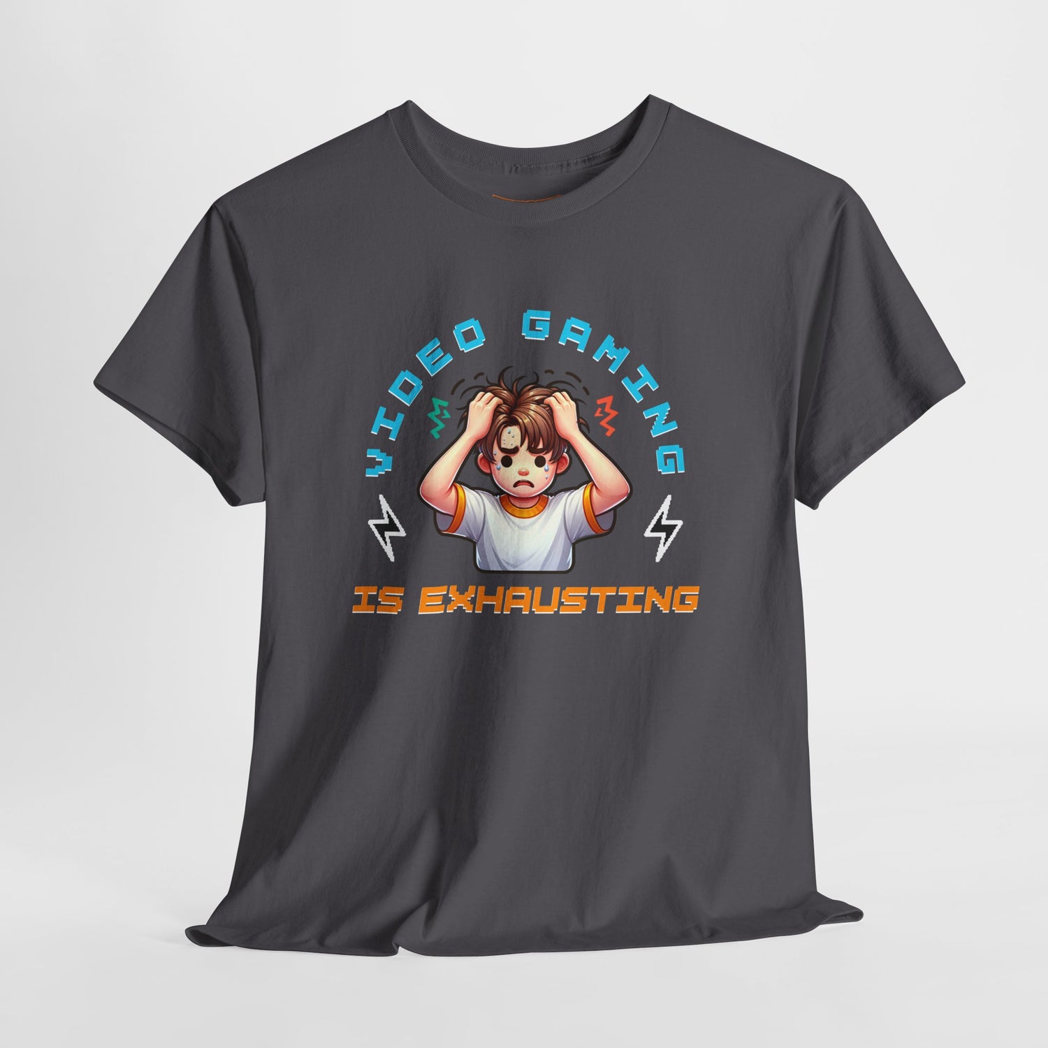 Gaming T‑Shirt — "Video Gaming Is Exhausting" Cute Anime Gamer Tee