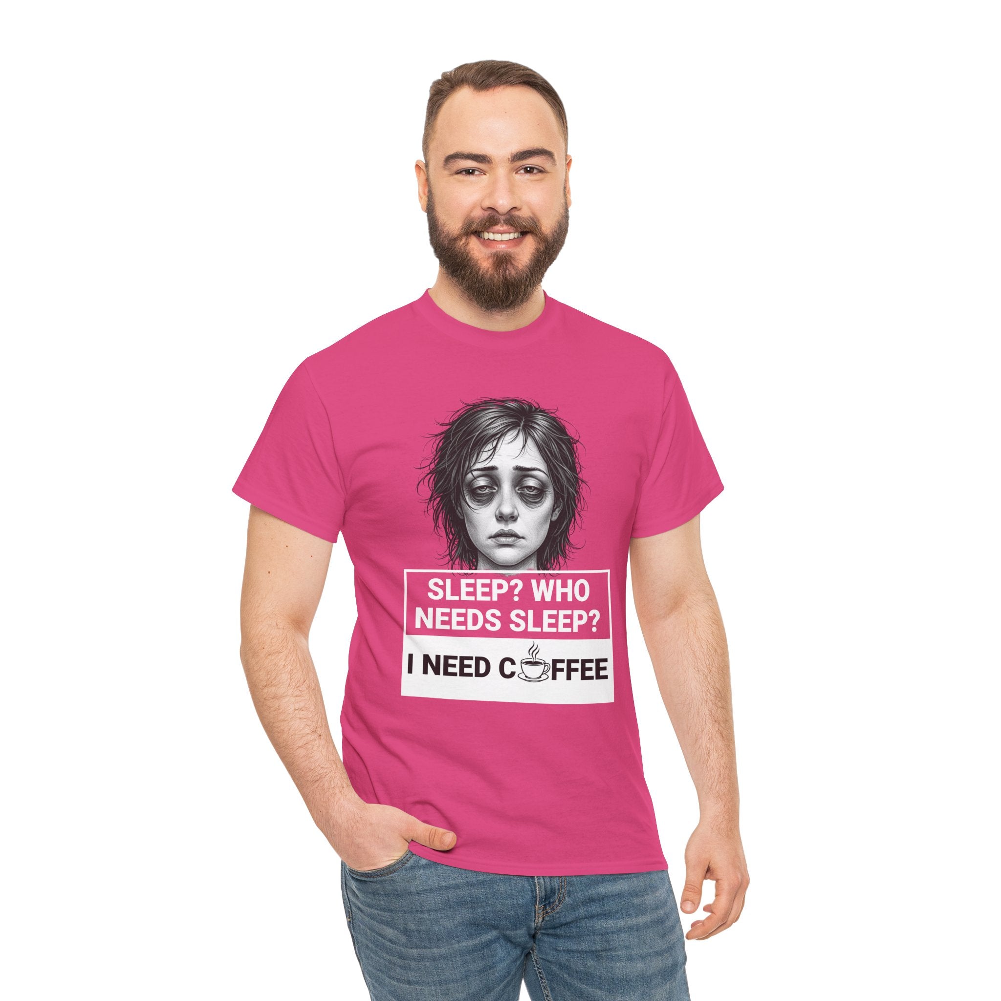 Coffee Lover Tee — "Sleep? Who Needs Sleep? I Need Coffee" Graphic T-Shirt